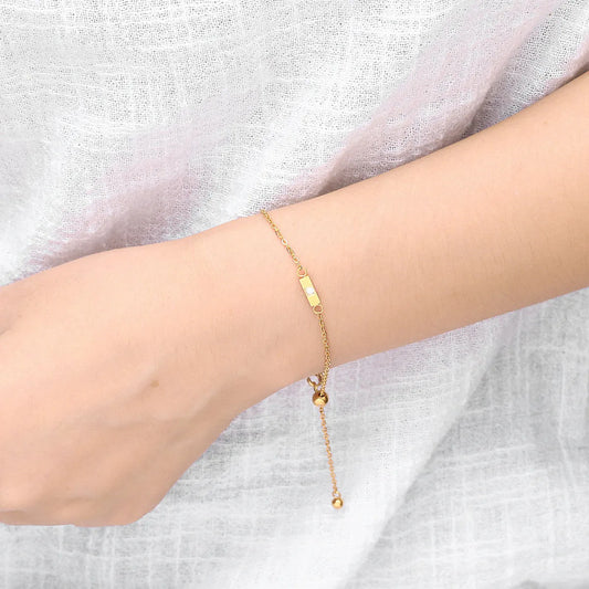 Simple Style Classic Style Solid Color Titanium Steel Plating Gold Plated Bracelets