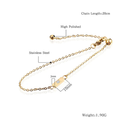 Simple Style Classic Style Solid Color Titanium Steel Plating Gold Plated Bracelets