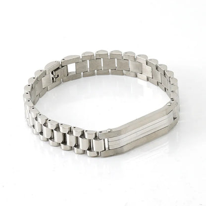 Simple Style Classic Style Solid Color Titanium Steel Plating Gold Plated Men'S Bracelets