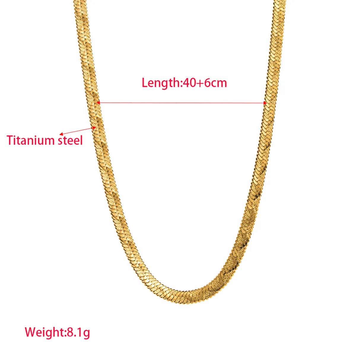 Simple Style Classic Style Solid Color Titanium Steel Plating Gold Plated Necklace