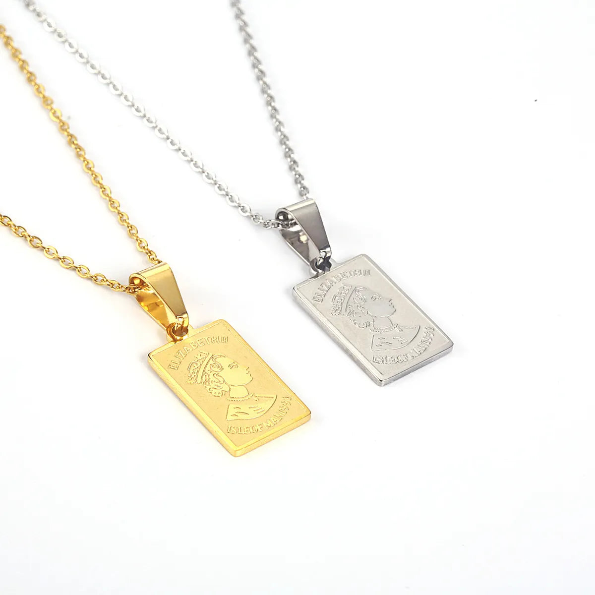 Simple Style Classic Style Solid Color Titanium Steel Plating Gold Plated Pendant Necklace