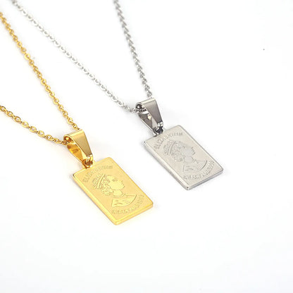 Simple Style Classic Style Solid Color Titanium Steel Plating Gold Plated Pendant Necklace