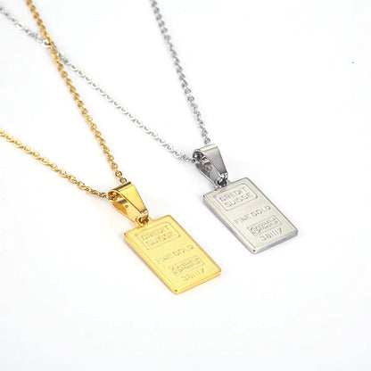 Simple Style Classic Style Solid Color Titanium Steel Plating Gold Plated Pendant Necklace