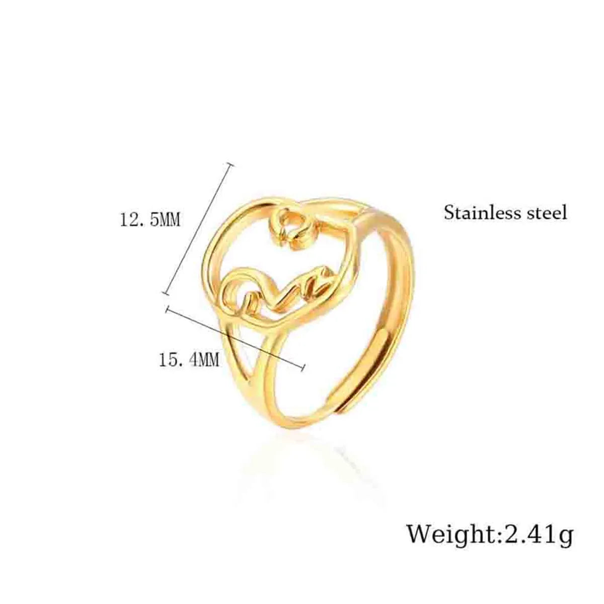 Simple Style Classic Style Solid Color Titanium Steel Plating Gold Plated Rings