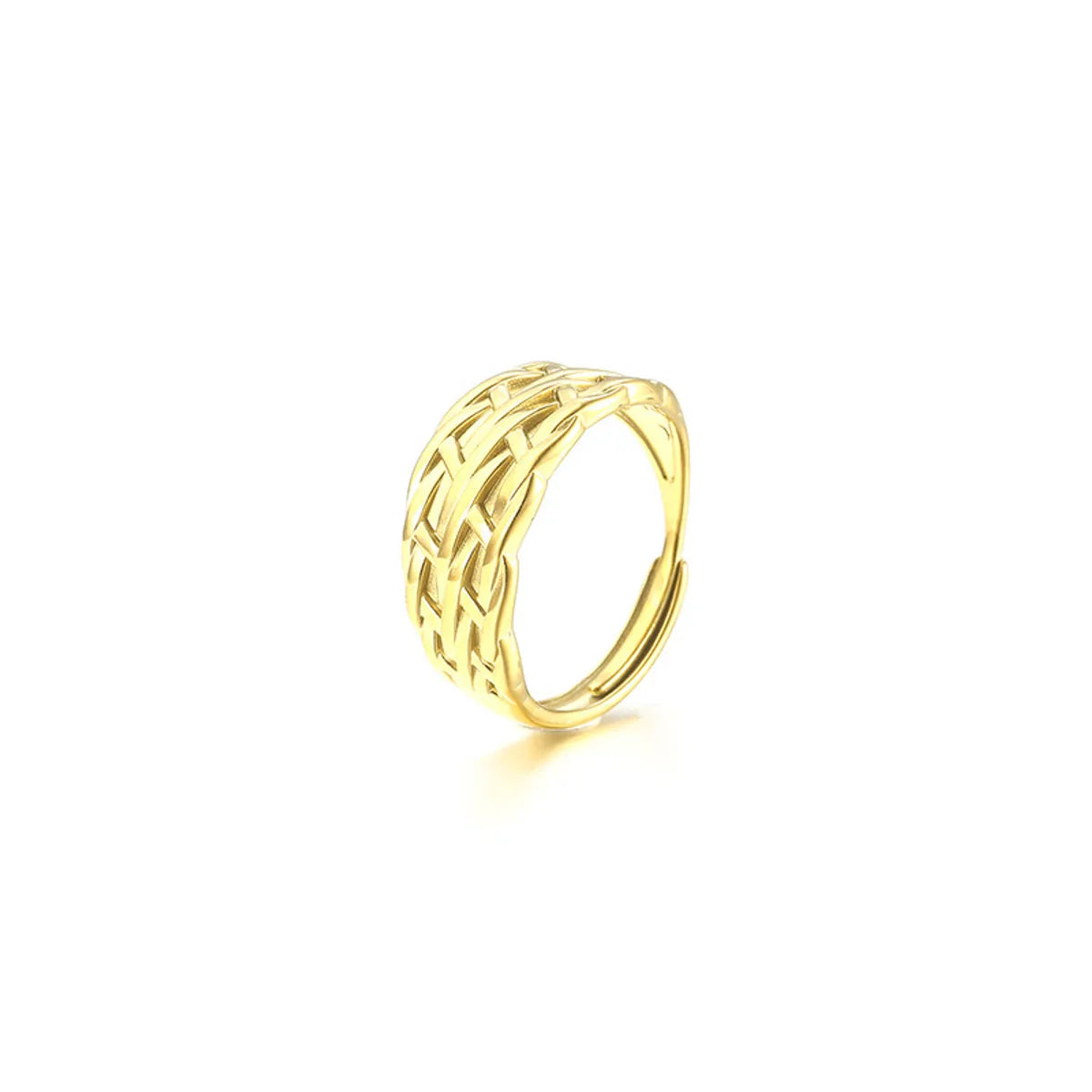 Simple Style Classic Style Solid Color Titanium Steel Plating Gold Plated Rings