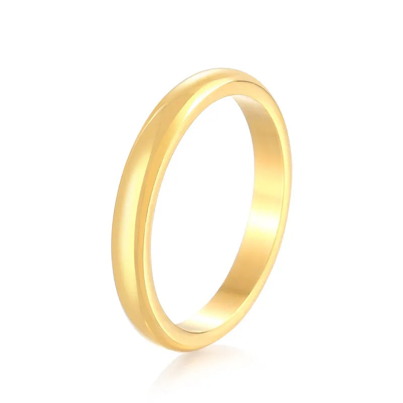 Wholesale Jewelry Simple Style Classic Style Solid Color Titanium Steel 18K Gold Plated Plating Rings