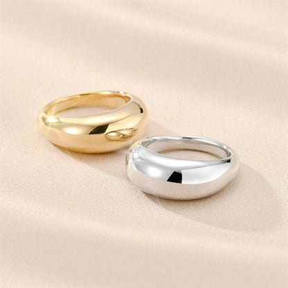 Wholesale Jewelry Simple Style Classic Style Solid Color Titanium Steel 18K Gold Plated Polishing Plating Rings