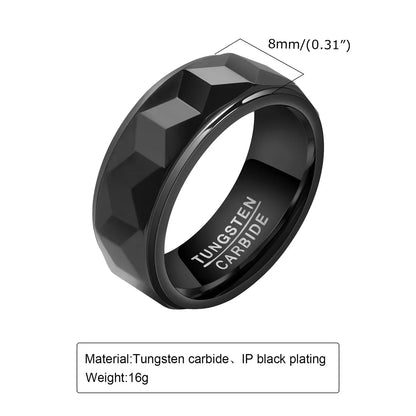 Simple Style Classic Style Solid Color Tungsten Steel Plating Men'S Rings