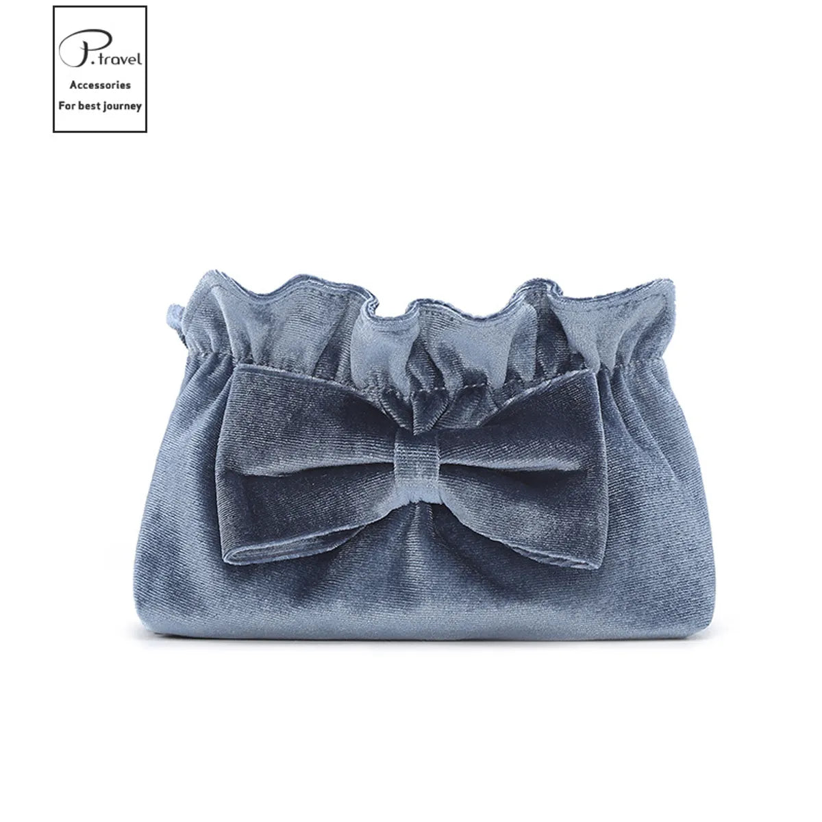 Simple Style Classic Style Solid Color Velvet Wash Bag