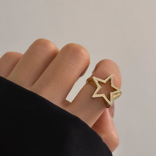 Simple Style Classic Style Star Alloy Hollow Out Women's Rings