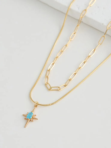 Simple Style Classic Style Star Heart Shape Copper Alloy Inlay Rhinestones Women's Layered Necklaces