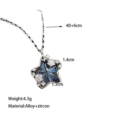 Simple Style Classic Style Star Moon Rhinestones Alloy Organic Glass Wholesale Pendant Necklace