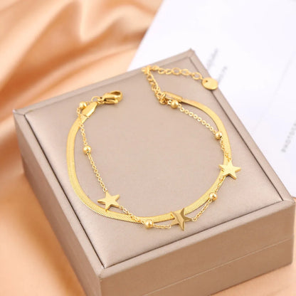 Simple Style Classic Style Star Stainless Steel Bracelets