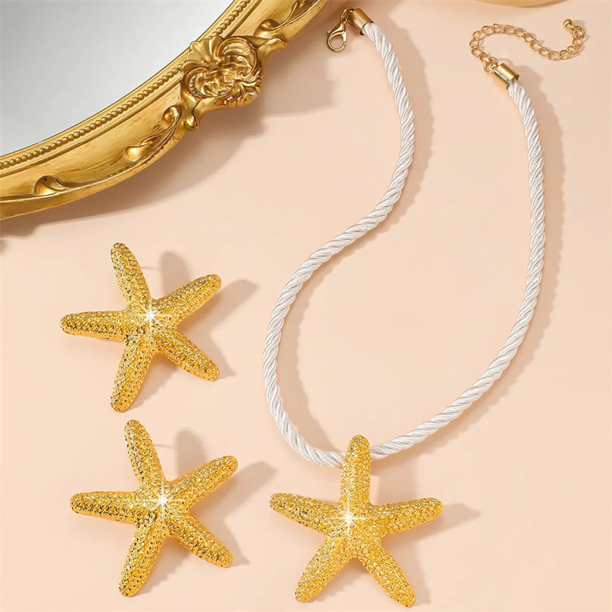 Simple Style Classic Style Starfish Alloy Plating Women's Earrings Necklace