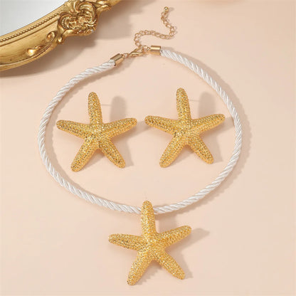 Simple Style Classic Style Starfish Alloy Plating Women's Earrings Necklace