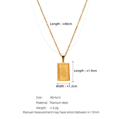 Simple Style Classic Style Sun Moon Titanium Steel Indentation 18k Gold Plated Pendant Necklace