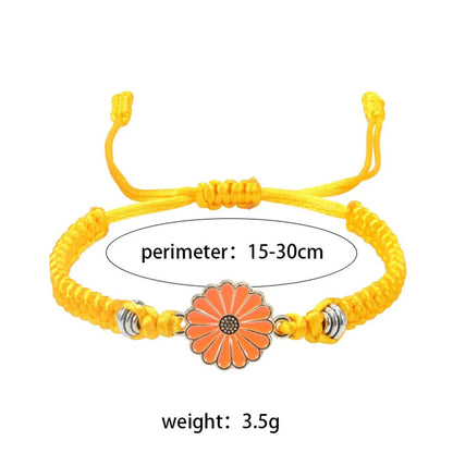 Simple Style Classic Style Sunflower Alloy Rope Shell Wholesale Drawstring Bracelets