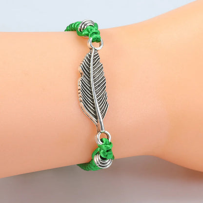 Simple Style Classic Style Sunflower Alloy Rope Shell Wholesale Drawstring Bracelets