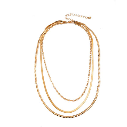 Simple Style Classic Style U Shape Gold Plated Alloy Wholesale Layered Necklaces