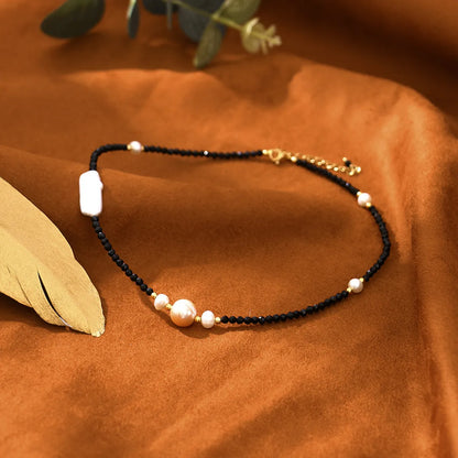 Simple Style Classic Style U Shape Freshwater Pearl Copper Beaded Women's Bracelets Necklace