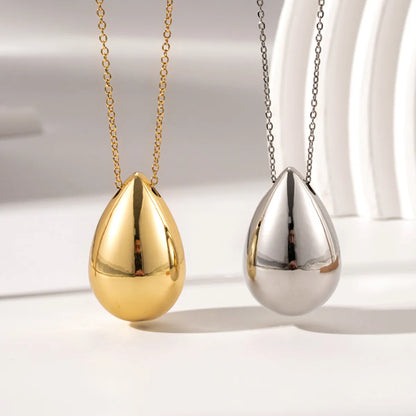 Simple Style Classic Style Water Droplets Stainless Steel Copper Pendant Necklace In Bulk