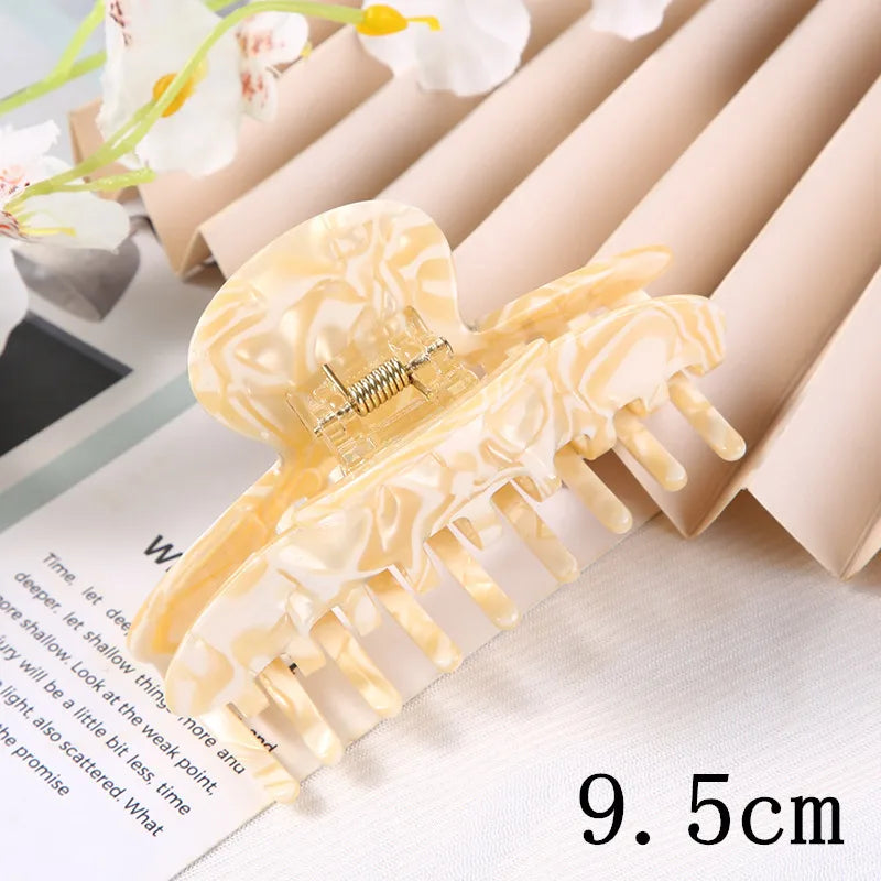 Simple Style Color Block Acetic Acid Sheets Carving Hair Claws 1 Piece