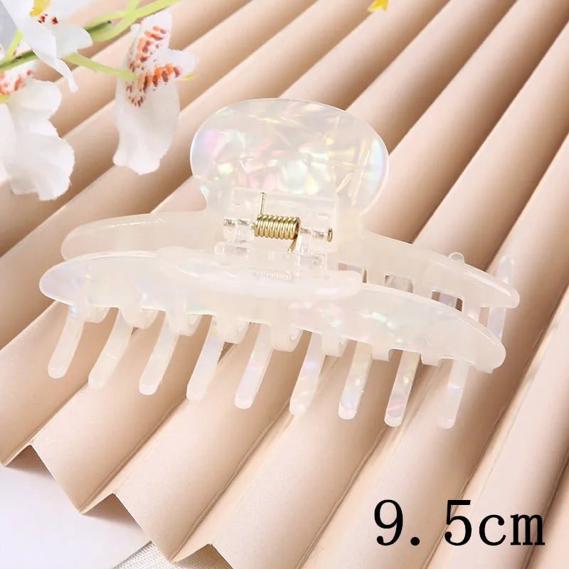 Simple Style Color Block Acetic Acid Sheets Carving Hair Claws 1 Piece