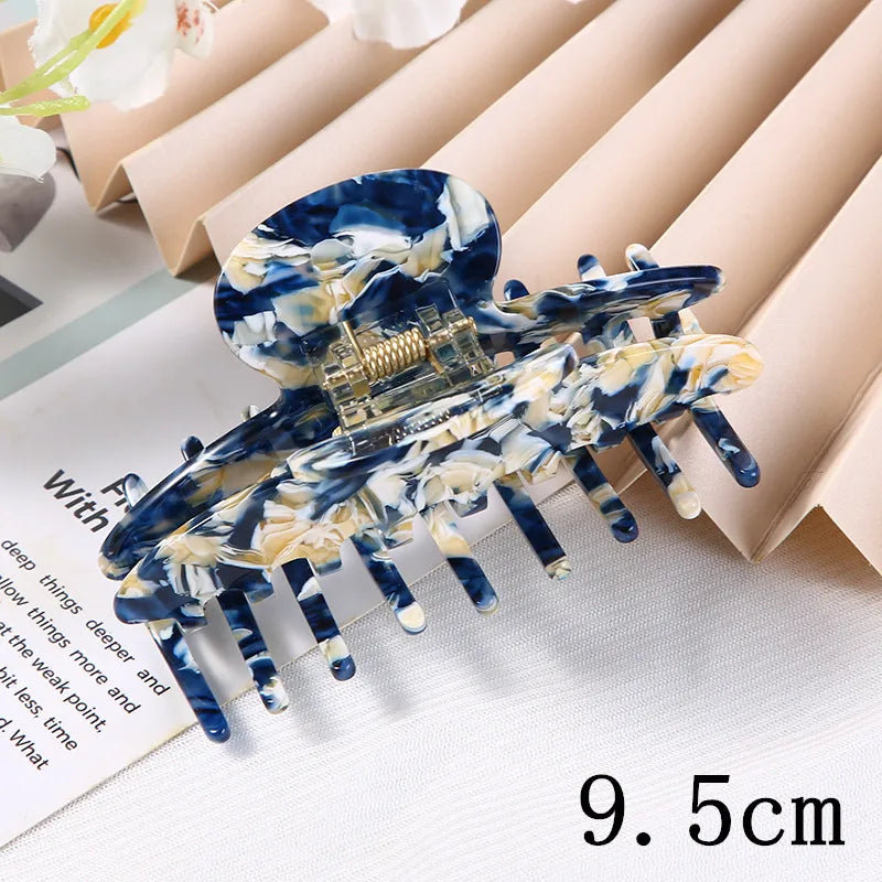 Simple Style Color Block Acetic Acid Sheets Carving Hair Claws 1 Piece