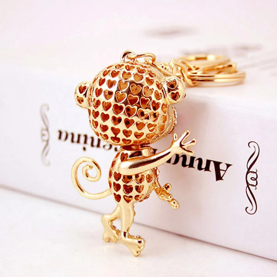 Simple Style Color Block Alloy Inlay Rhinestones Women'S Keychain