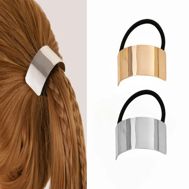 Simple Style Color Block Alloy Plating Hair Tie