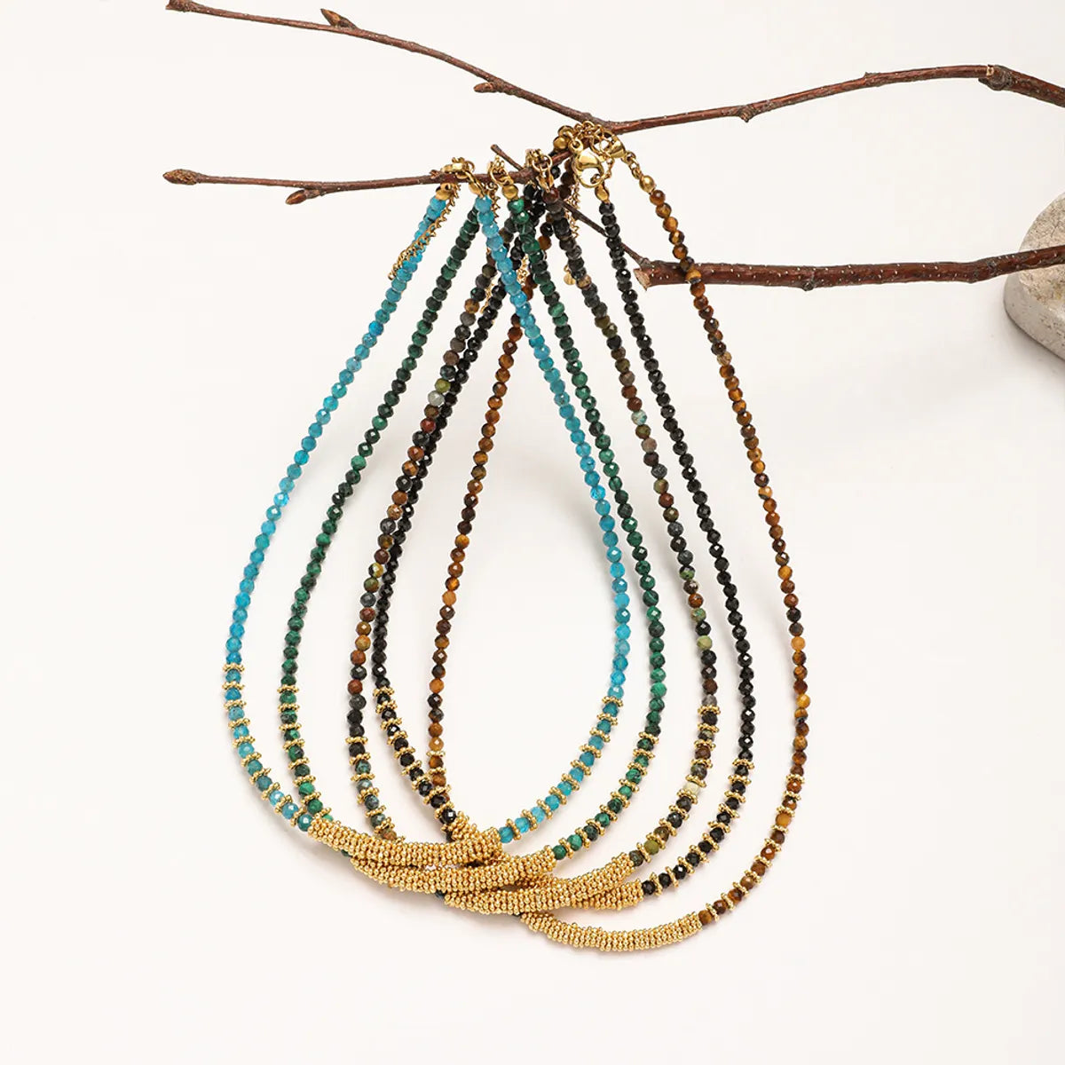 Simple Style Color Block Beaded Copper Beaded Women's Necklace