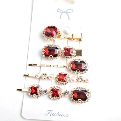 Women'S Simple Style Color Block Copper Plating Inlay Rhinestones Hair Clip