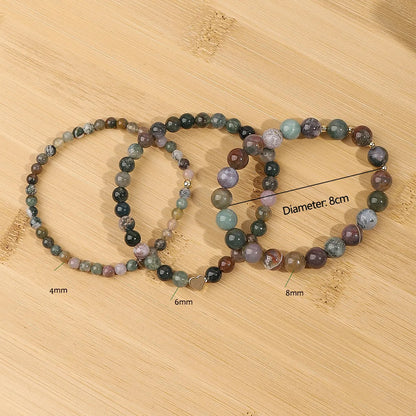 Simple Style Color Block Natural Stone Beaded Bracelets