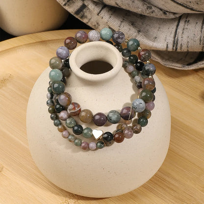 Simple Style Color Block Natural Stone Beaded Bracelets