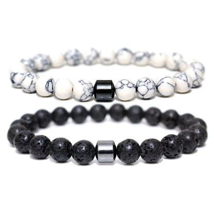 Simple Style Color Block Natural Stone Beaded Unisex Bracelets