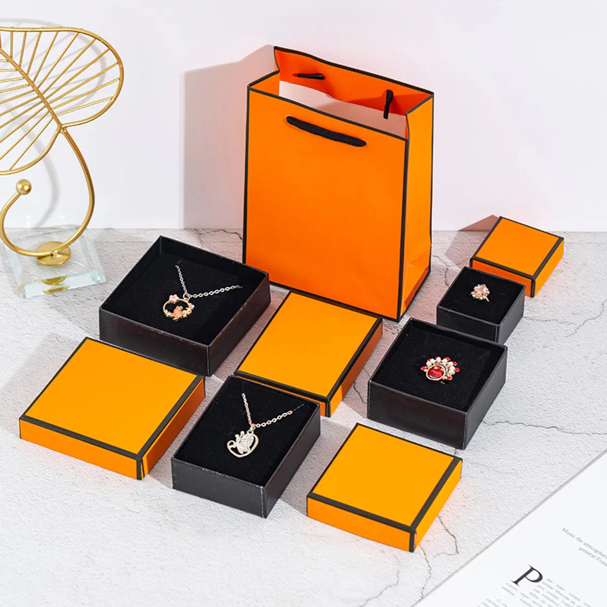 Simple Style Color Block Bow Knot Paper Jewelry Boxes