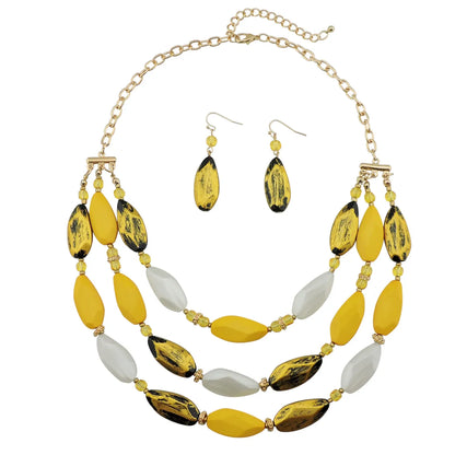 Simple Style Color Block Plastic Resin Iron Handmade Women'S Jewelry Set