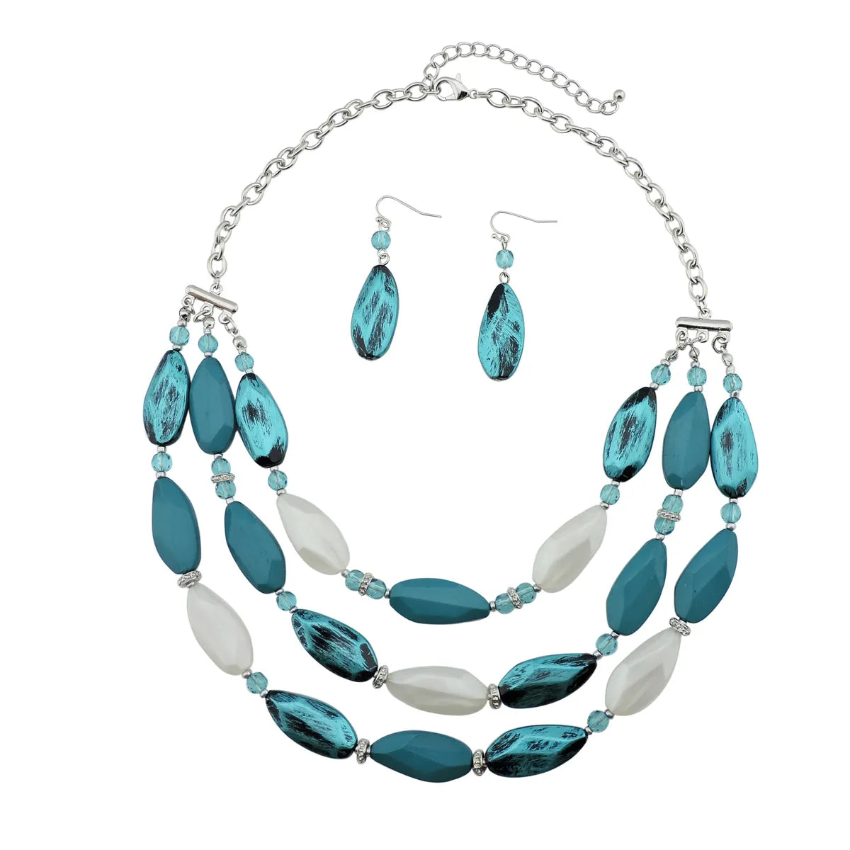 Simple Style Color Block Plastic Resin Iron Handmade Women'S Jewelry Set