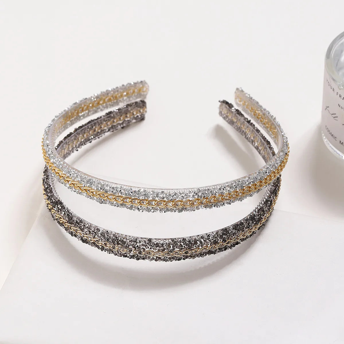 Simple Style Color Block Plastic Rhinestone Hair Band