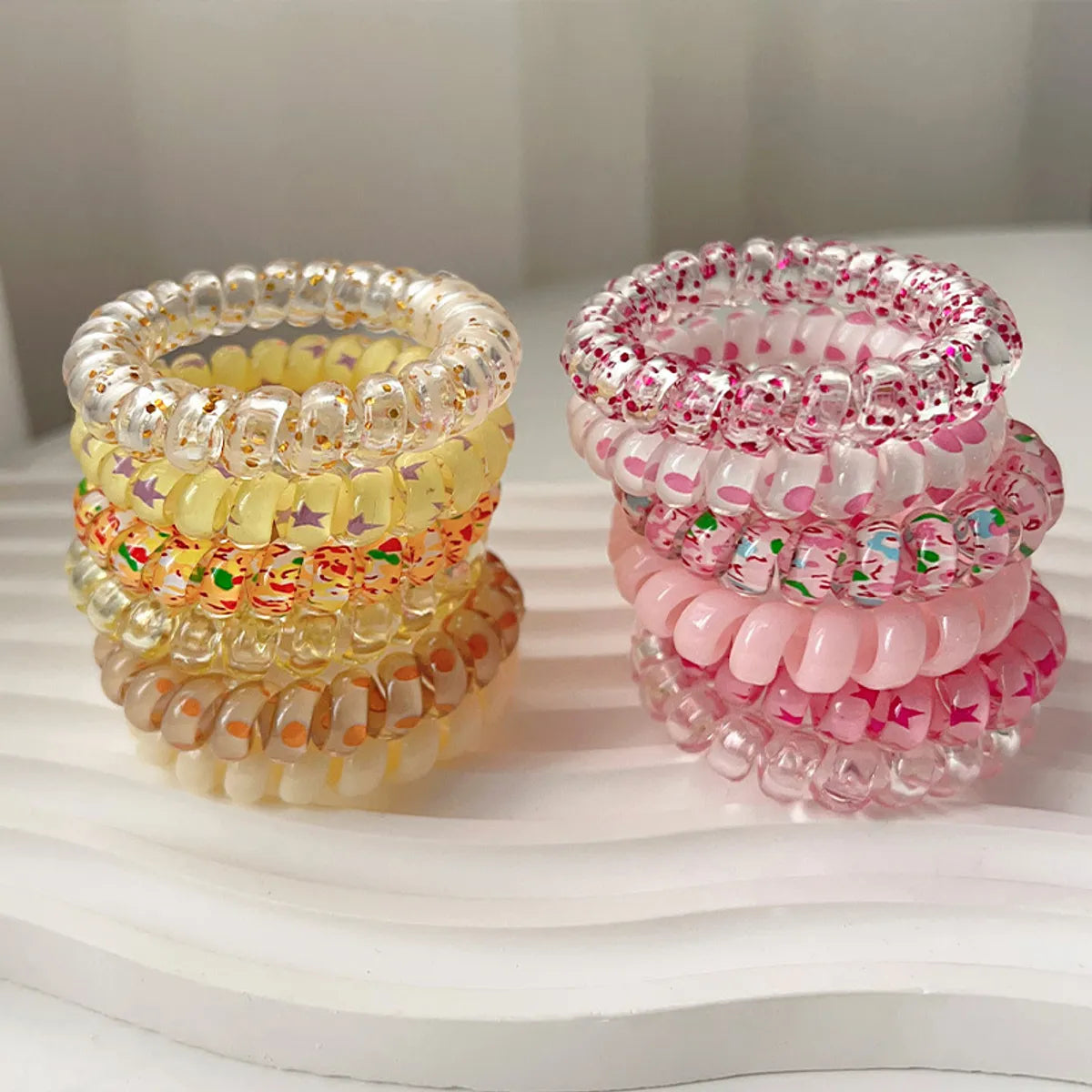 Women'S Simple Style Color Block Resin Hair Tie