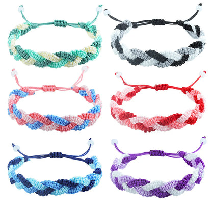 Simple Style Color Block Rope Knitting Unisex Drawstring Bracelets