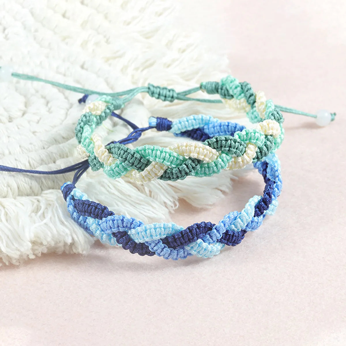 Simple Style Color Block Rope Knitting Unisex Drawstring Bracelets