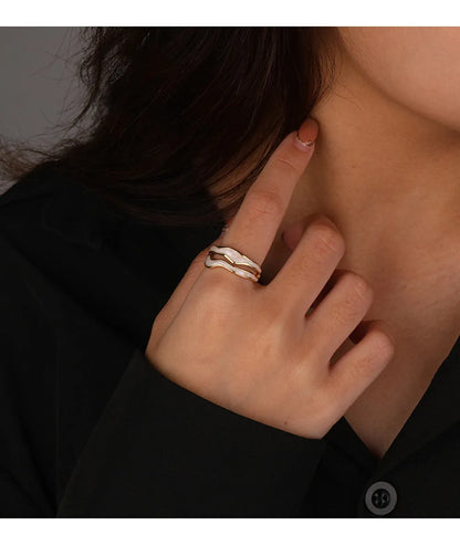 Simple Style Color Block Stainless Steel Inlay Gold Plated Rings