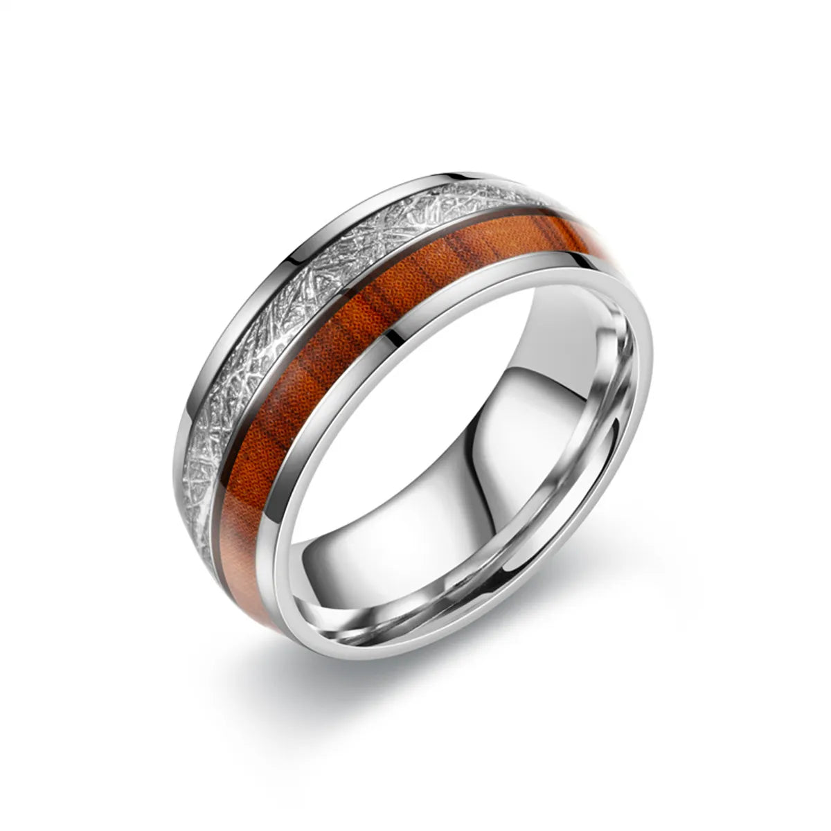 Simple Style Color Block Titanium Steel Men'S Rings