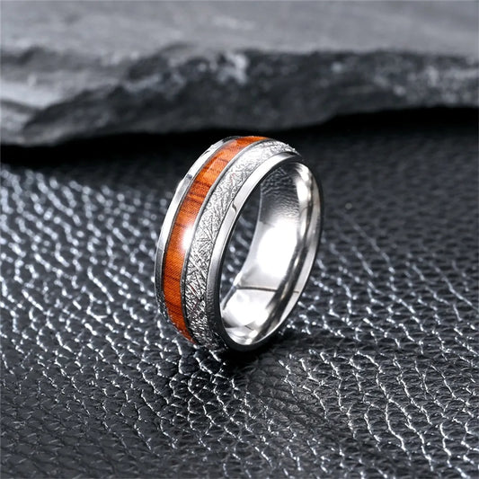 Simple Style Color Block Titanium Steel Men'S Rings