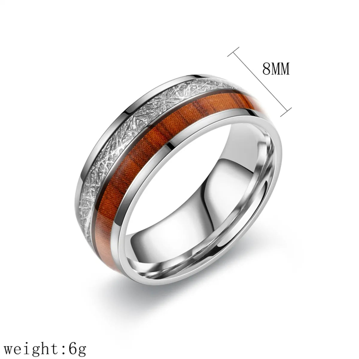 Simple Style Color Block Titanium Steel Men'S Rings