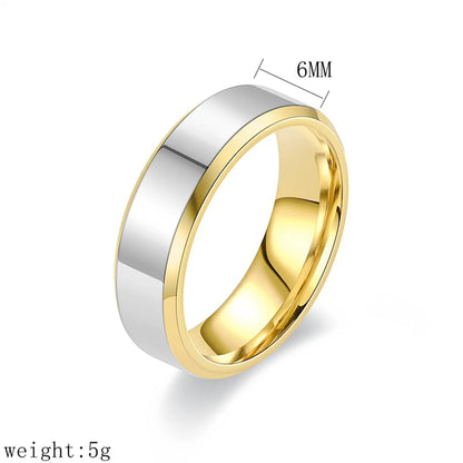 Simple Style Color Block Titanium Steel Plating Gold Plated Silver Plated Rings