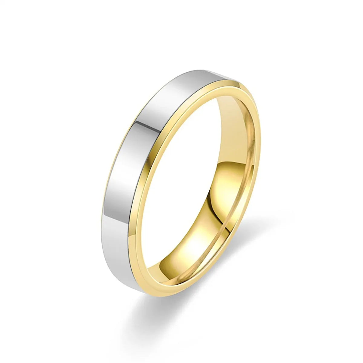 Simple Style Color Block Titanium Steel Plating Gold Plated Silver Plated Rings