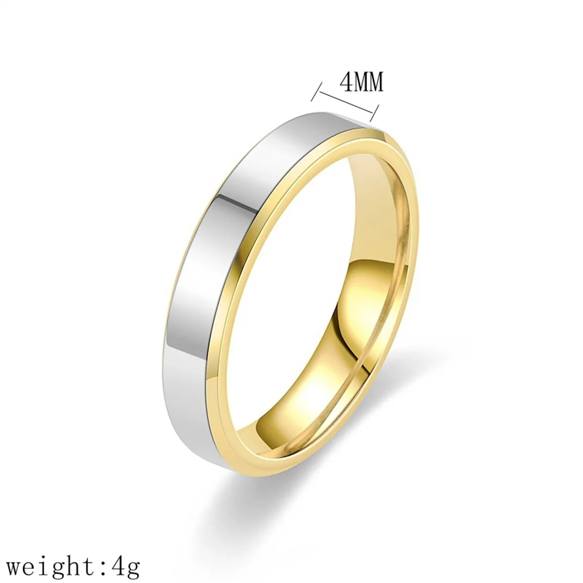 Simple Style Color Block Titanium Steel Plating Gold Plated Silver Plated Rings