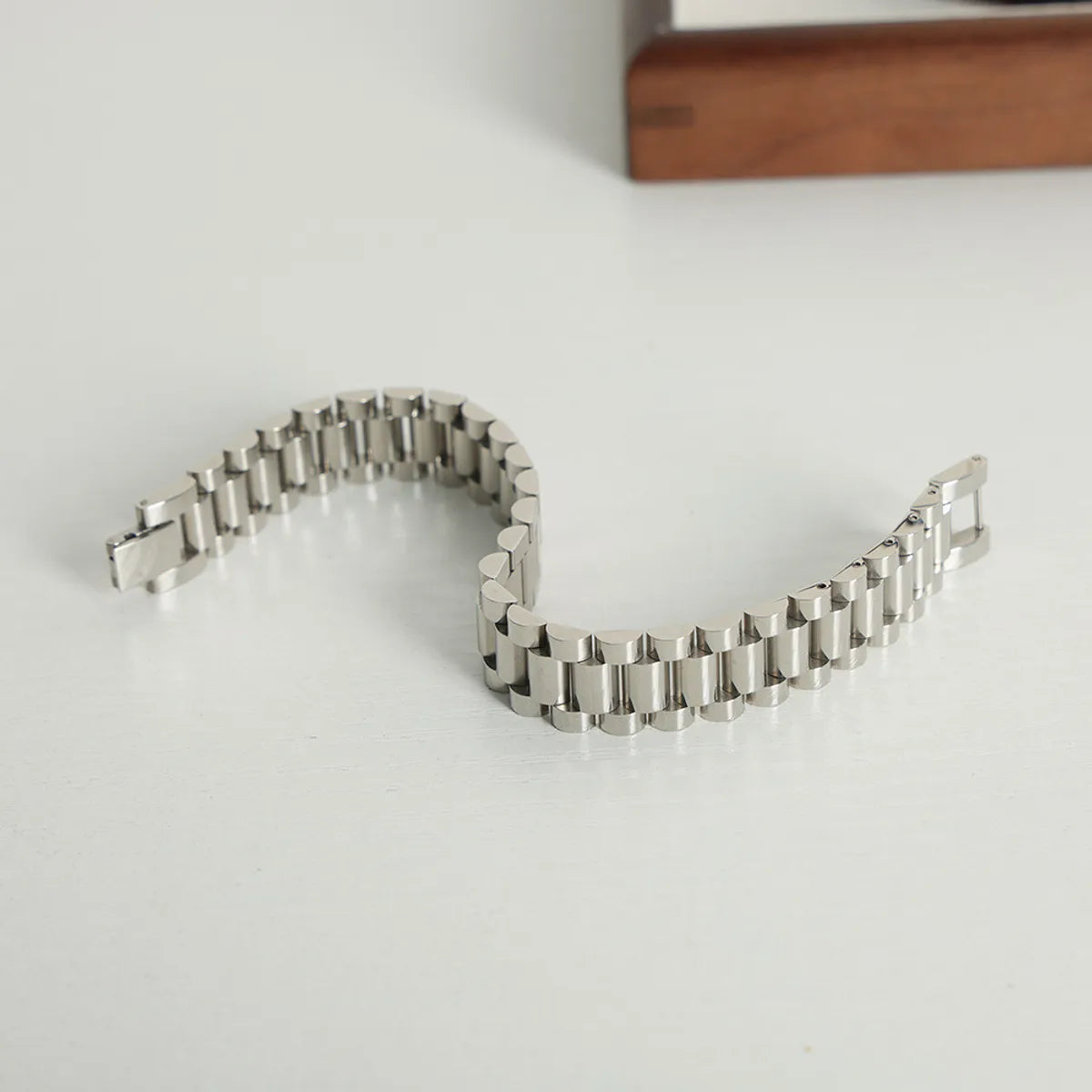 Simple Style Color Block Titanium Steel Plating Unisex Bracelets